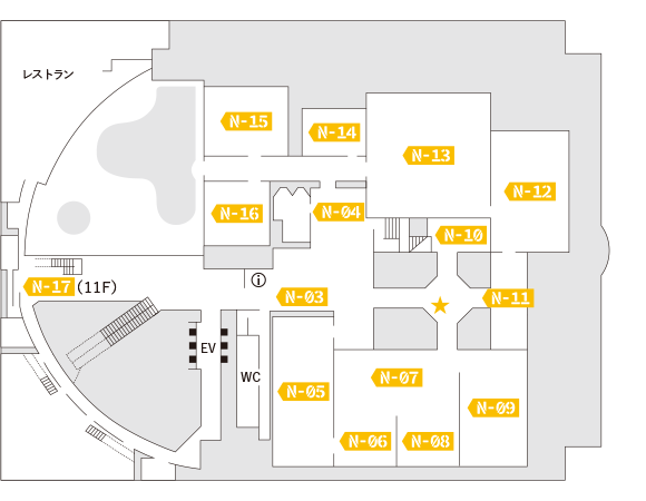 愛知県美術館10F平面図